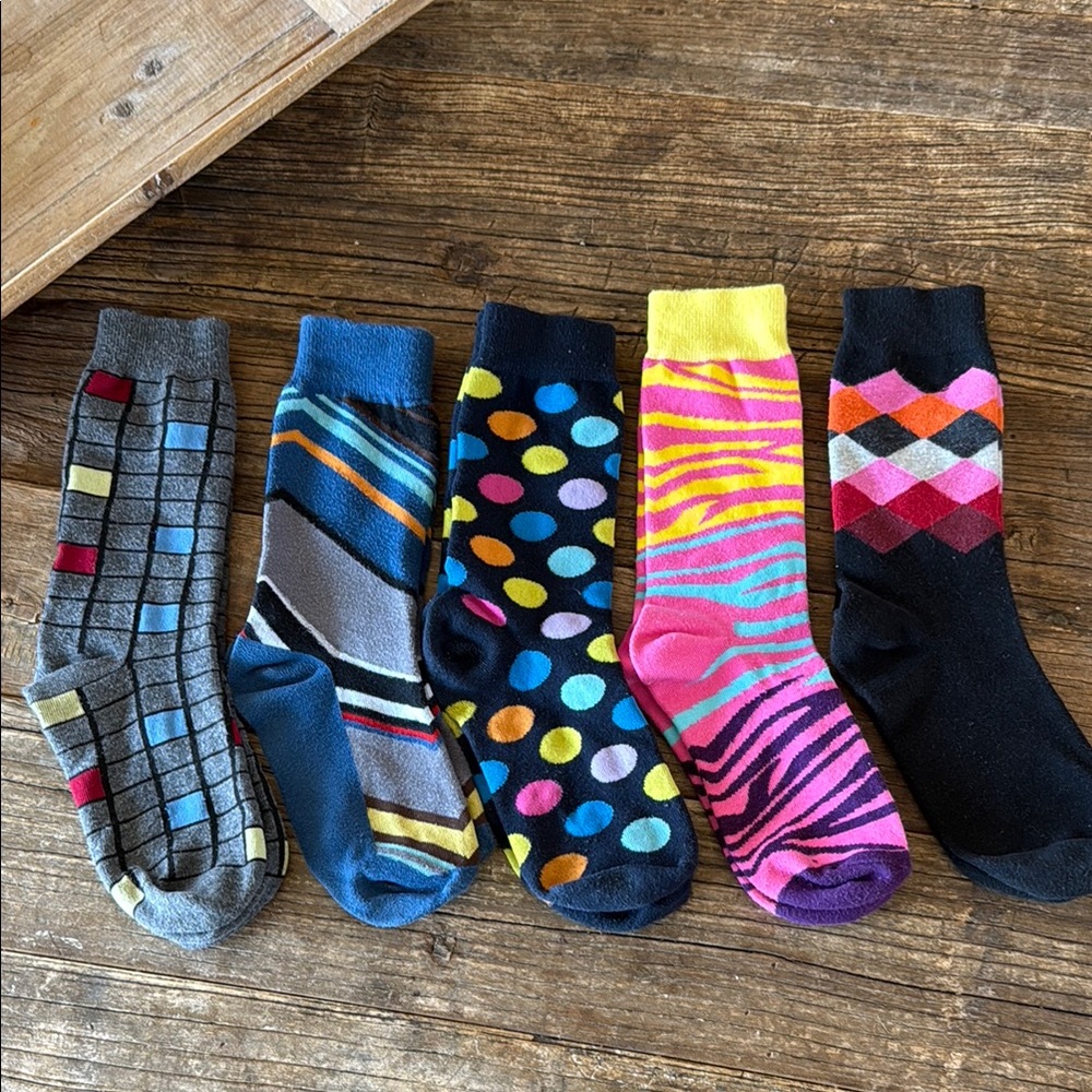 Colorful Patterned Men's Socks Set of 5